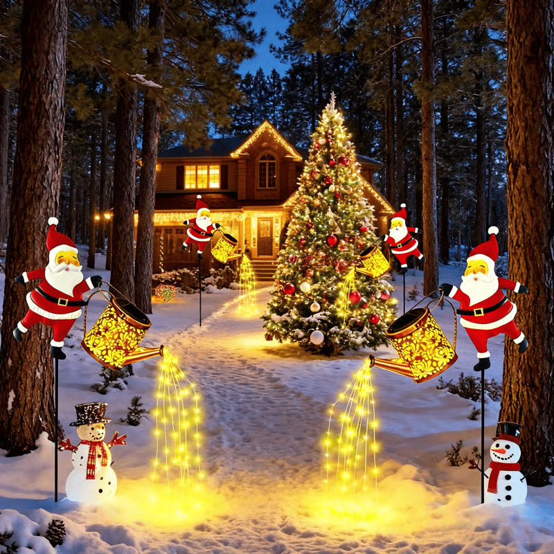 Lunoré® - Luces Solares con Regadera de Papá Noel