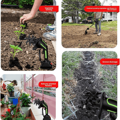 itoolmax 24V cordless tiller cultivator application
