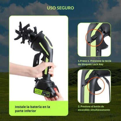 CultivaPro® - Fresadora y Aradora sin cable con barra extensible